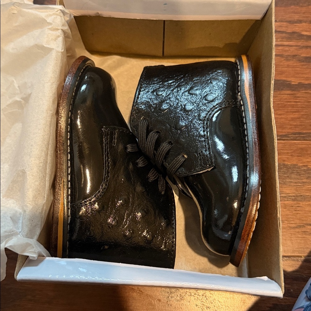 Josmo Unisex Baby color Black Ostrich Walker shoe US size 4